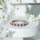 Natural Ruby Diamond Eternity Ring for Anniversary AAA - Rosec Jewels