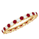 Natural Ruby Diamond Eternity Ring for Anniversary AAA - Rosec Jewels