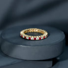 Natural Ruby Diamond Eternity Ring for Anniversary AAA - Rosec Jewels