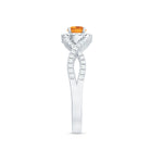 Natural Citrine Diamond Engagement Ring with Criss Cross Shank AAA - Rosec Jewels