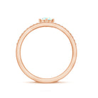 Natural Ethiopian Rainbow Opal Crown Promise Ring with Diamond AAA - Rosec Jewels