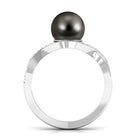 Tahitian Pearl Crossover Diamond Infinity Engagement Ring AAA - Rosec Jewels