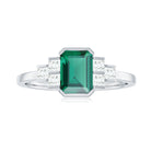 Certified Lab Grown Emerald Diamond Art Deco Engagement Ring AAAA - Rosec Jewels
