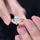 Rosec Jewels-Oval Cut Aquamarine and Diamond Engagement Ring Set