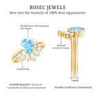 Rosec Jewels-Oval Cut Aquamarine and Diamond Engagement Ring Set