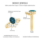 Rosec Jewels-Oval London Blue Topaz and Diamond Designer Ring Set