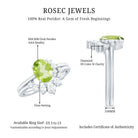 Rosec Jewels-Real 1 Carat Oval Peridot Engagement Ring with Diamond Wedding Band