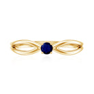 Natural Blue Sapphire Cute Promise Ring with Split Shank AAA - Rosec Jewels