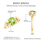 Natural 2 Carat Peridot Flower Engagement Ring with Diamond AAA - Rosec Jewels
