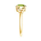 Natural 2 Carat Peridot Flower Engagement Ring with Diamond AAA - Rosec Jewels