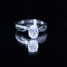 Oval Moonstone Infinity Engagement Ring with Diamond AAA - Rosec Jewels