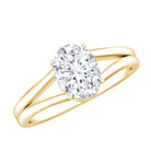 1.25 CT Oval Moissanite Engagement Ring With Certificate D-VS1 - Rosec Jewels