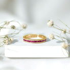 Rosec Jewels-Genuine 1.7 Carat Princess Cut Ruby Eternity Wedding Ring for Women