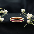 Rosec Jewels-Genuine 1.7 Carat Princess Cut Ruby Eternity Wedding Ring for Women