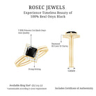 Rosec Jewels-Real Black Onyx and Diamond Princess Cut Engagement Ring With Ring Guard