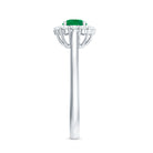 Rosec Jewels-Round Emerald and Diamond Classic Engagement Ring