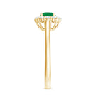 Rosec Jewels-Round Emerald and Diamond Classic Engagement Ring