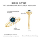 Rosec Jewels-Certified London Blue Topaz and Diamond Halo Engagement Ring