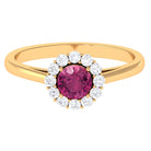 0.75 CT Pink Tourmaline and Diamond Floating Halo Engagement Ring AAA - Rosec Jewels