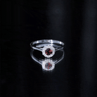 Certified Real 8 mm Garnet Engagement Ring with Diamond Halo AAA - Rosec Jewels