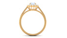 1 CT Moonstone and Diamond Floating Halo Engagement Ring AAA - Rosec Jewels