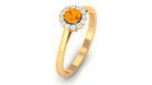 1 CT Fire Opal and Diamond Floating Halo Engagement Ring AAA - Rosec Jewels