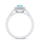 Rosec Jewels-1 CT Aquamarine and Diamond Floating Halo Engagement Ring