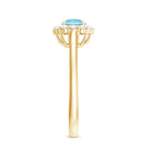 Rosec Jewels-1 CT Aquamarine and Diamond Floating Halo Engagement Ring