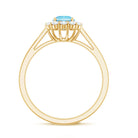 Rosec Jewels-1 CT Aquamarine and Diamond Floating Halo Engagement Ring