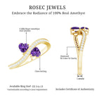 Natural Heart Shape Amethyst Toi Et Moi Engagement Ring with Diamond AAA - Rosec Jewels