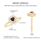 Rosec Jewels-Real Garnet Heart Shaped Engagement Ring with Diamond Double Halo