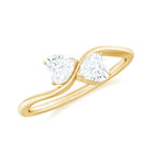 1 CT Heart Shape Moissanite Toi Et Moi Promise Ring D-VS1 - Rosec Jewels