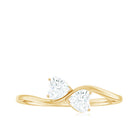 1 CT Heart Shape Moissanite Toi Et Moi Promise Ring D-VS1 - Rosec Jewels