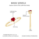 Natural 0.6 Carat Heart Shape Ruby Diamond 3 Stone Promise Ring AAA - Rosec Jewels
