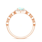 Vintage Looking Ethiopian Opal Engagement Ring with Real Diamond Halo AAA - Rosec Jewels