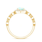 Vintage Looking Ethiopian Opal Engagement Ring with Real Diamond Halo AAA - Rosec Jewels