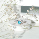 0.8 Carat Aquamarine and Diamond Designer Engagement Ring AAA - Rosec Jewels