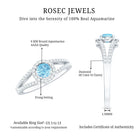 0.8 Carat Aquamarine and Diamond Split Shank Engagement Ring for Women AAA - Rosec Jewels
