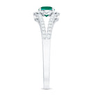 Lab Grown Emerald Diamond Halo Engagement Ring with Certificate AAAA - Rosec Jewels