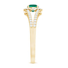 Lab Grown Emerald Diamond Halo Engagement Ring with Certificate AAAA - Rosec Jewels