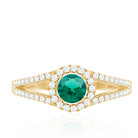 Lab Grown Emerald Diamond Halo Engagement Ring with Certificate AAAA - Rosec Jewels