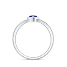 Lab Grown Blue Sapphire Heart Promise Ring with Diamond Halo AAAA - Rosec Jewels