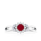 Nature Inspired Ruby Engagement Ring with Diamond for Women AAA - Rosec Jewels