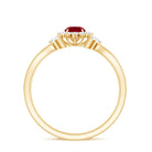 Nature Inspired Ruby Engagement Ring with Diamond for Women AAA - Rosec Jewels
