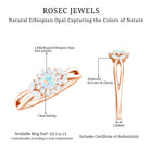 Certified Opalescent Diamond Flower Engagement Ring with Natural Diamonds AAA - Rosec Jewels