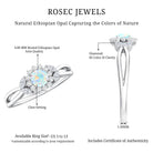 Certified Opalescent Diamond Flower Engagement Ring with Natural Diamonds AAA - Rosec Jewels