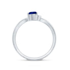 Real Heart Shape Blue Sapphire Diamond Promise Ring for Women AAA - Rosec Jewels
