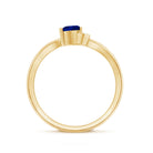 Real Heart Shape Blue Sapphire Diamond Promise Ring for Women AAA - Rosec Jewels
