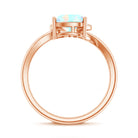 1/4 CT Ethiopian Opal Heart Promise Ring with Diamond AAA - Rosec Jewels