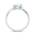 1/4 CT Ethiopian Opal Heart Promise Ring with Diamond AAA - Rosec Jewels
